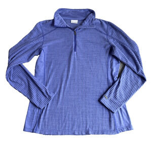 Columbia 1/4 Zip Pullover Large‎ Purple/Blue Long Sleeve Golf Stretch Sportswear
